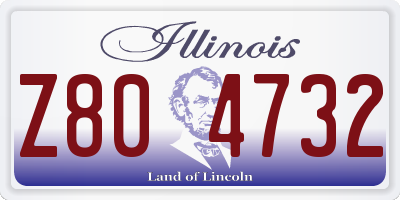 IL license plate Z804732