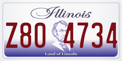 IL license plate Z804734