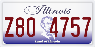 IL license plate Z804757