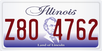 IL license plate Z804762