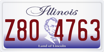IL license plate Z804763