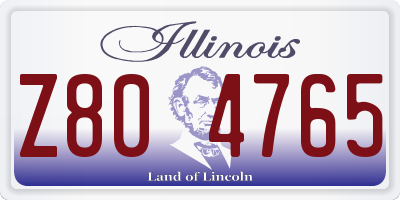IL license plate Z804765