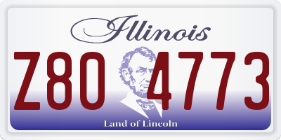IL license plate Z804773