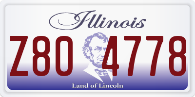 IL license plate Z804778