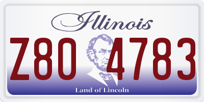 IL license plate Z804783