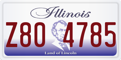 IL license plate Z804785