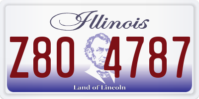 IL license plate Z804787