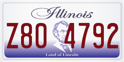 IL license plate Z804792