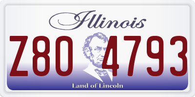 IL license plate Z804793