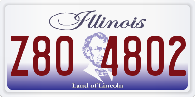 IL license plate Z804802