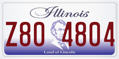 IL license plate Z804804