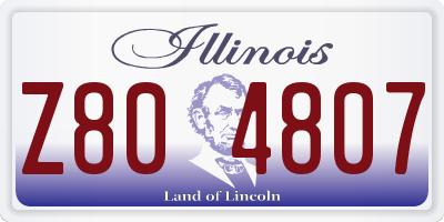 IL license plate Z804807