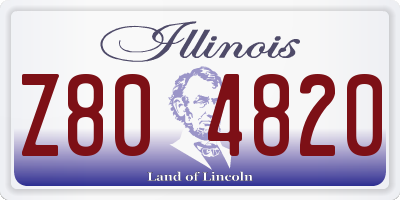 IL license plate Z804820