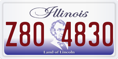 IL license plate Z804830