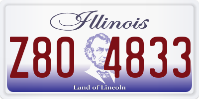 IL license plate Z804833