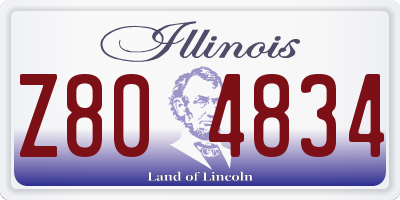 IL license plate Z804834