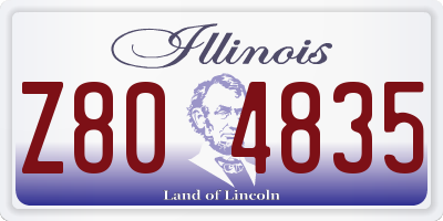 IL license plate Z804835