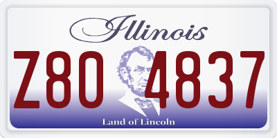 IL license plate Z804837