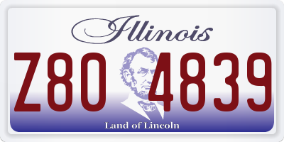IL license plate Z804839