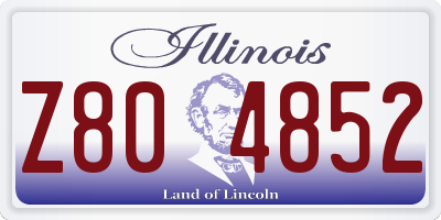 IL license plate Z804852