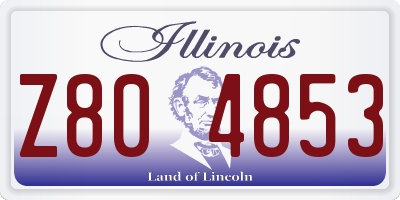 IL license plate Z804853
