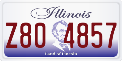 IL license plate Z804857