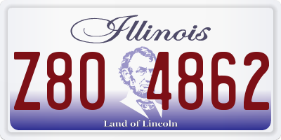 IL license plate Z804862