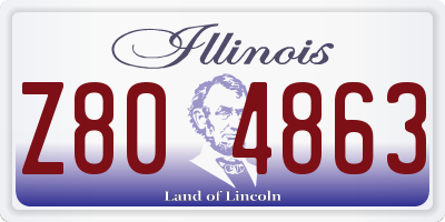 IL license plate Z804863