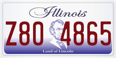 IL license plate Z804865