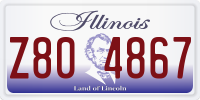 IL license plate Z804867