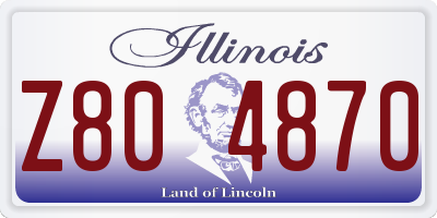IL license plate Z804870