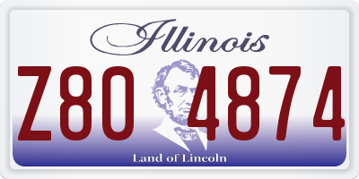 IL license plate Z804874