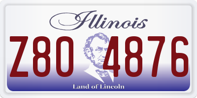 IL license plate Z804876