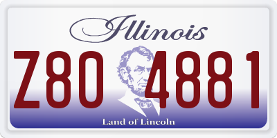 IL license plate Z804881
