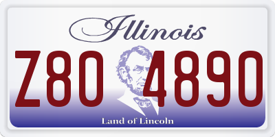 IL license plate Z804890