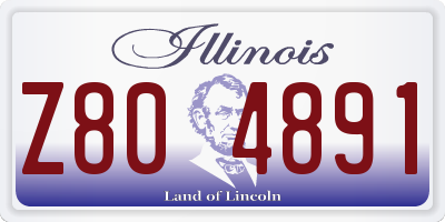 IL license plate Z804891