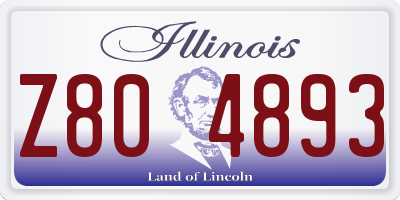 IL license plate Z804893