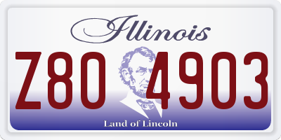 IL license plate Z804903