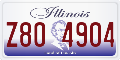 IL license plate Z804904