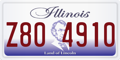 IL license plate Z804910