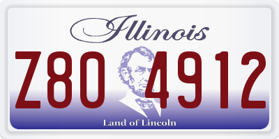 IL license plate Z804912
