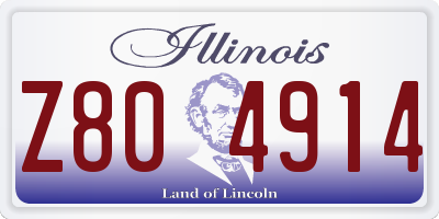 IL license plate Z804914