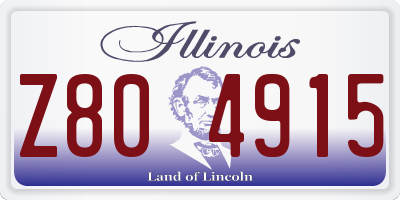 IL license plate Z804915