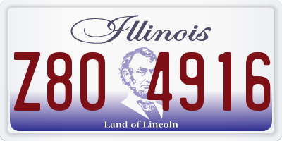 IL license plate Z804916