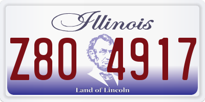 IL license plate Z804917