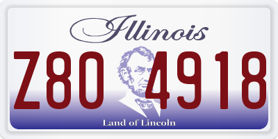 IL license plate Z804918
