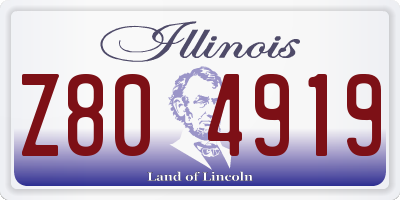 IL license plate Z804919