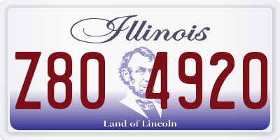 IL license plate Z804920