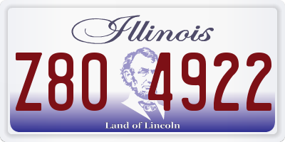 IL license plate Z804922