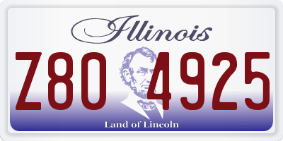 IL license plate Z804925